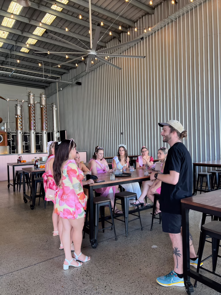 Hens party learning about the process of gin making