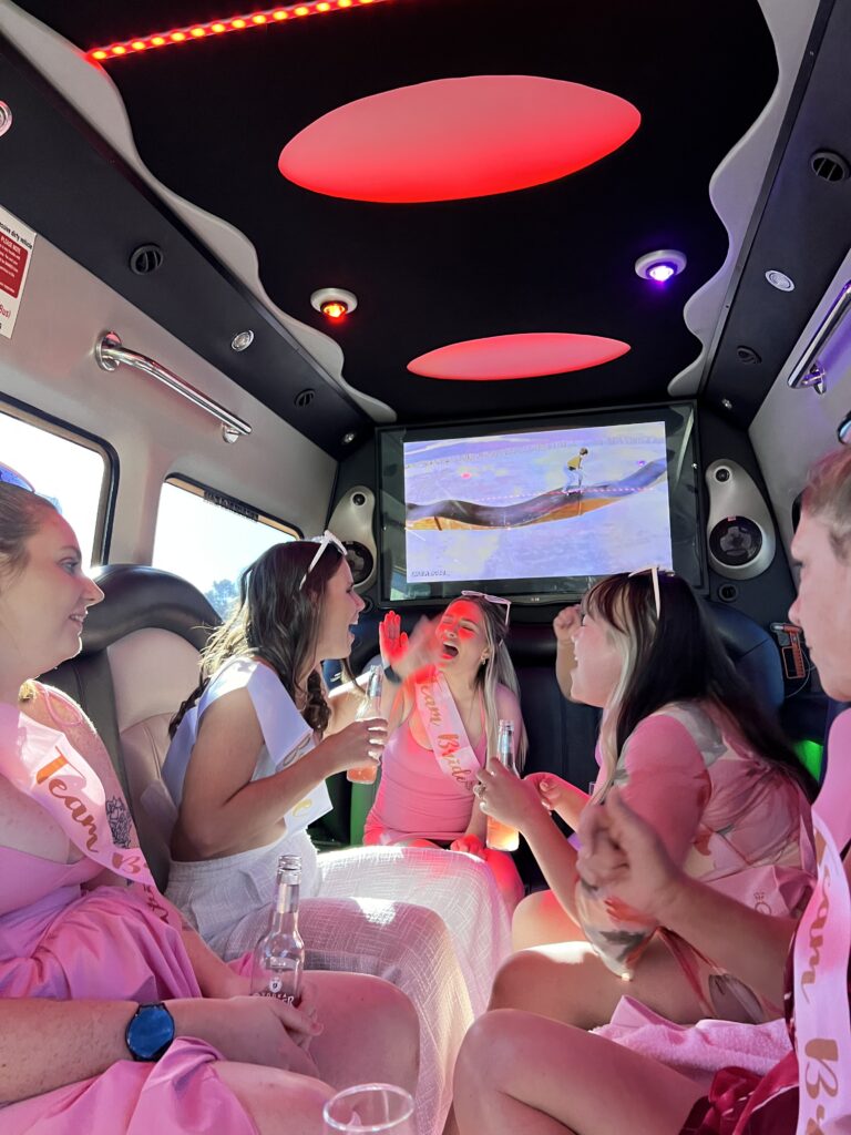 Girls on a party bus