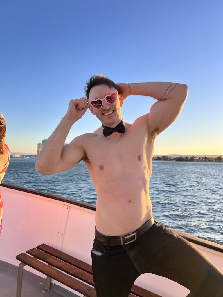 male topless waiter