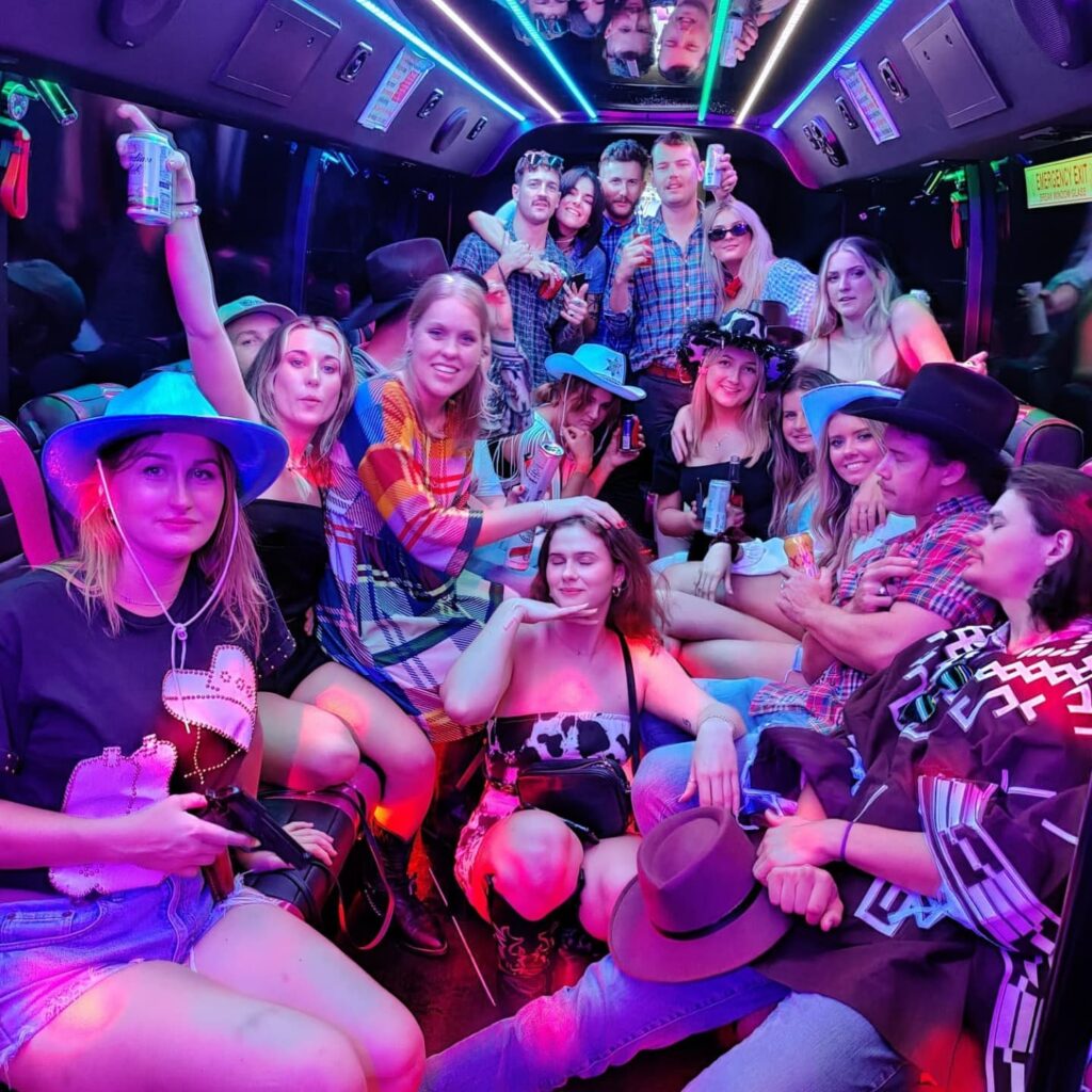 Hens Party Having Fun on a Party Bus