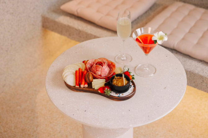 Grazing platter and cocktails for the Wellness Hens Party Gold Coast